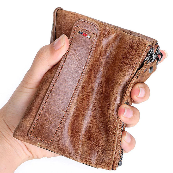 2022 Leather Men Wallets Name Customized 100% Genuine Cow Leather Short Card Holder Leather Men Purse High Quality Male Wallet