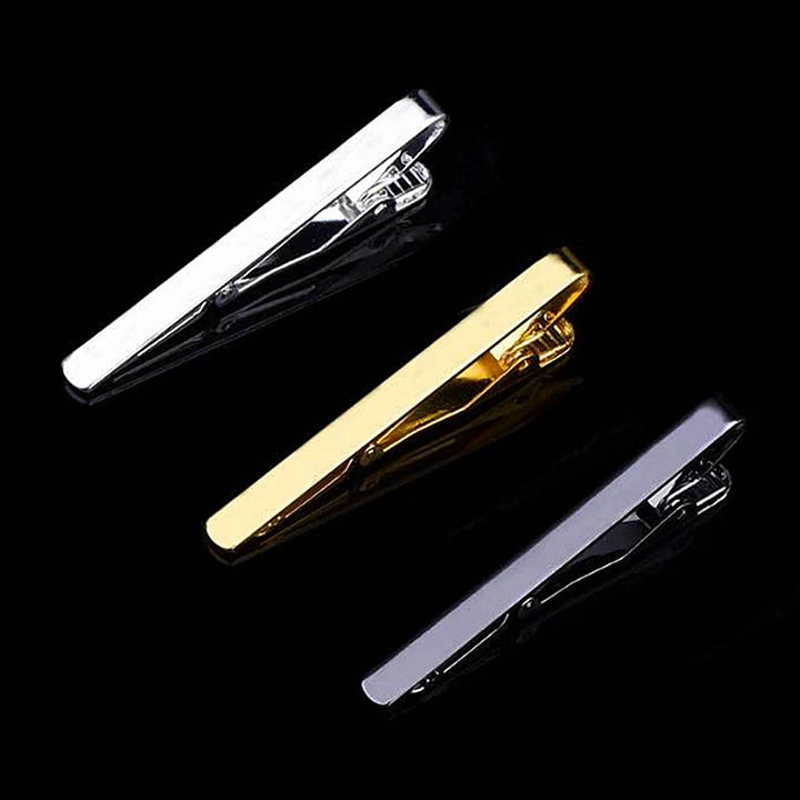 New 53mm*5mm Men Stainless Steel Tie Clip Bar Brooch Clasp Chic Fashion Solid Color Slim Collar Useful Neck Tie Pin