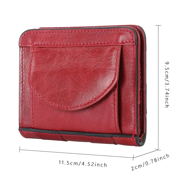 Leather Unisex Wallets 100% Genuine Cow Leather Men Purse Name Customized Women Short Card Holder Leather Wallet