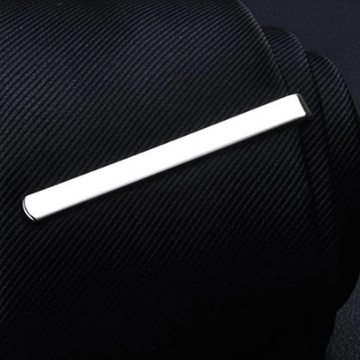 New 53mm*5mm Men Stainless Steel Tie Clip Bar Brooch Clasp Chic Fashion Solid Color Slim Collar Useful Neck Tie Pin