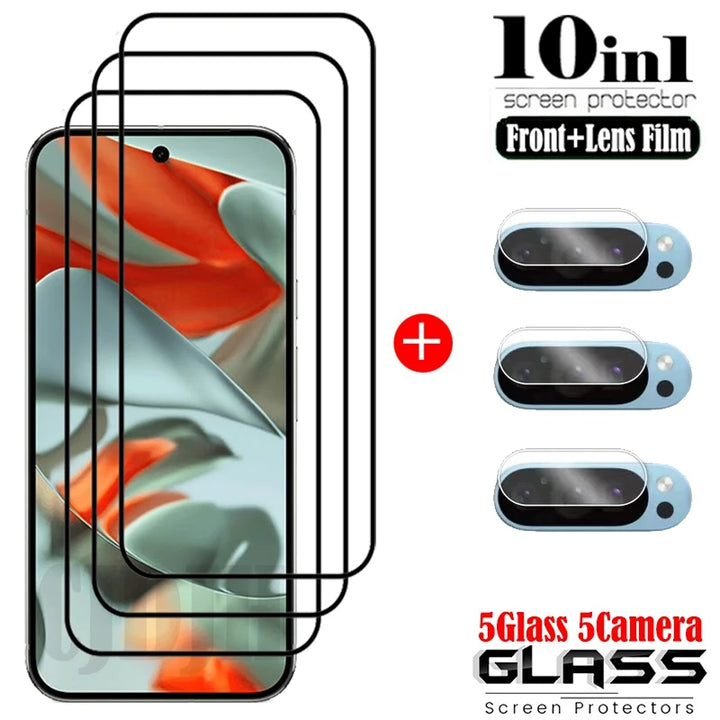 Full Cover Full Glue Tempered Glass For Google Pixel 9 Screen Protector Glass For Google Pixel 9 Pro XL Camera Film