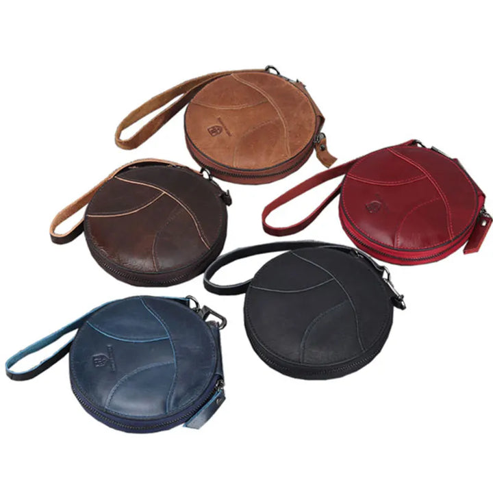 New Round Women Wallets Genuine Leather Cute Retro Zipper Mini Ladies Wallet Bag High Quality Coin Pocket Female Purses