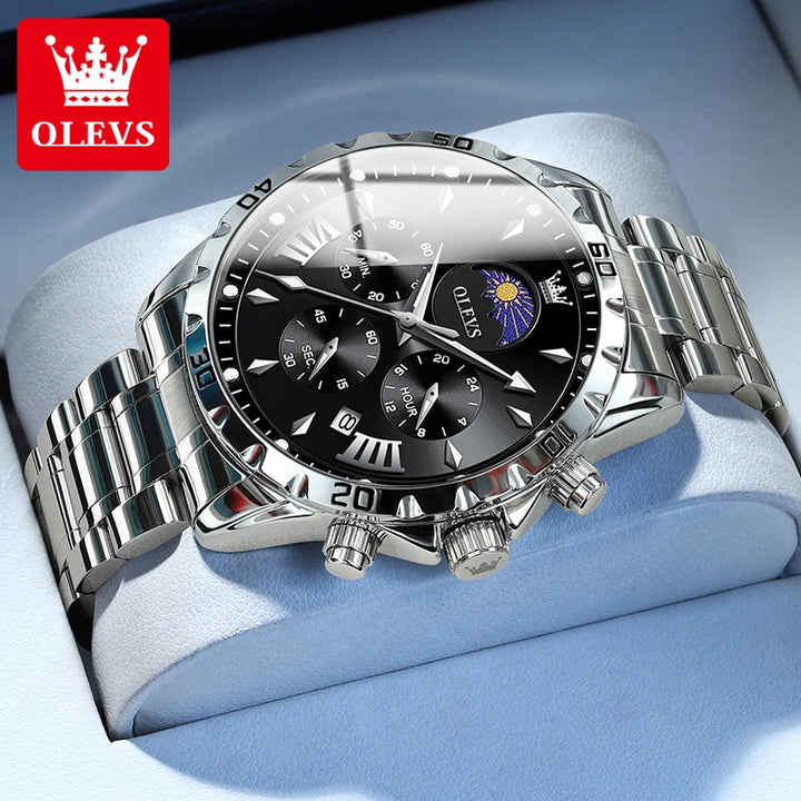 OLEVS Original Moon Phase Men Watches Luminous