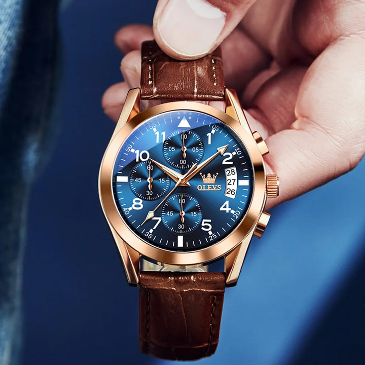 OLEVS Luxury Men's Watches Waterproof Luminous Quartz