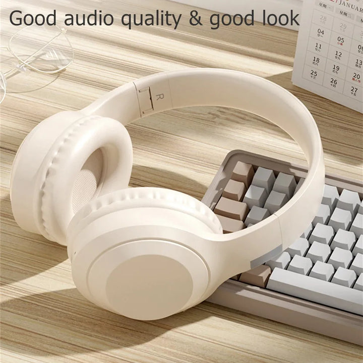 Shoumi Bluetooth Headphones with Hifi Sound Earphone Fold Headset Bass Support SD Card Mp3 Player with Mic for Mobile Music Game