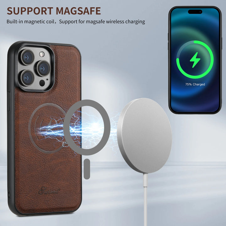 Magnetic Stand Leather Phone Case For Iphone 13 12 14 15 Pro Max 15Plus Wallet Holder Phone Cover For Samsung S22 S23 Ultra Plus