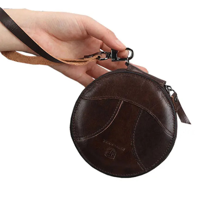 New Round Women Wallets Genuine Leather Cute Retro Zipper Mini Ladies Wallet Bag High Quality Coin Pocket Female Purses