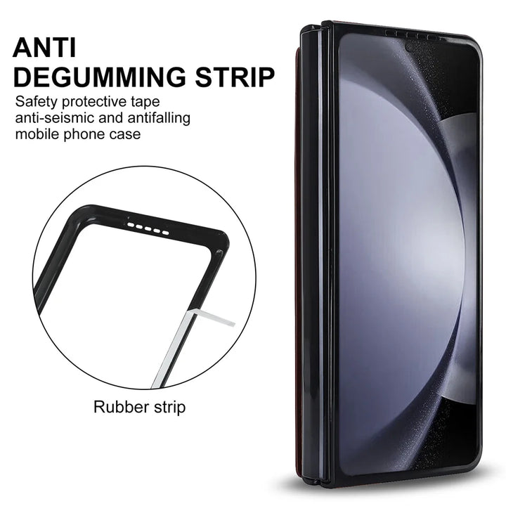 Business Credit Card Holder Pen Slot PU Leather Case For Samsung Galaxy Z Fold 3 4 5 Protective Cover Coque