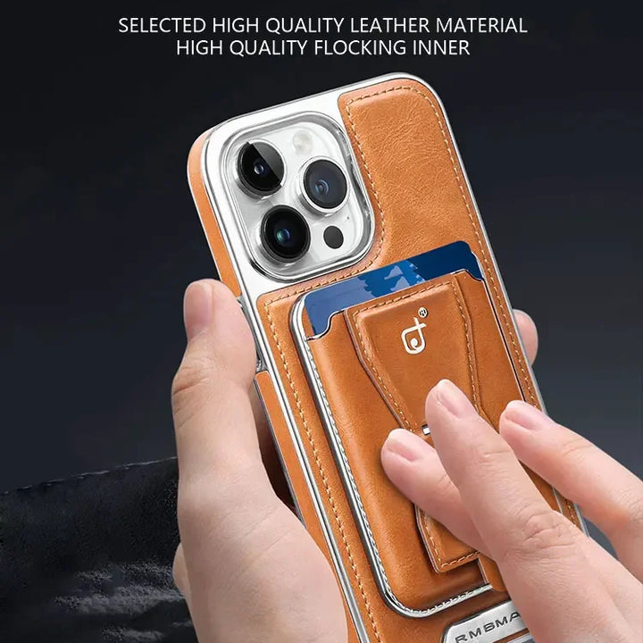 Leather Wallet Stand Phone Case For Iphone 13 12 14 15 Pro Max 15Plus Phone Card Holder Leather Cover For Iphone 13 14 15 ProMax