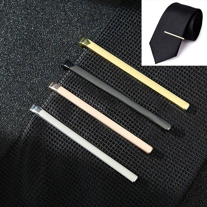 New 53mm*5mm Men Stainless Steel Tie Clip Bar Brooch Clasp Chic Fashion Solid Color Slim Collar Useful Neck Tie Pin