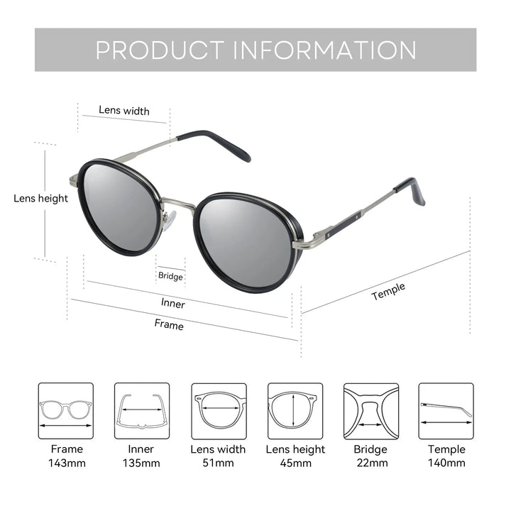 Vintage Sunglasses Round Polarized Fashion Sun Glasses for Women Men Vintage