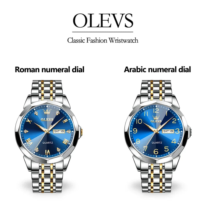 OLEVS Men's Watches Rhombus Mirror Original