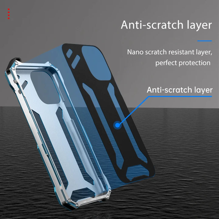 Heavy Duty Metal Case For IPhone 13 14 15 Pro Max Plus Shockproof Aluminum Phone Cover For IPhon 11 12 Pro Max XS XR Hard Cover