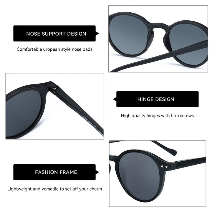 Retro Circular Polarized Sunglasses  Men Women Vintage Small