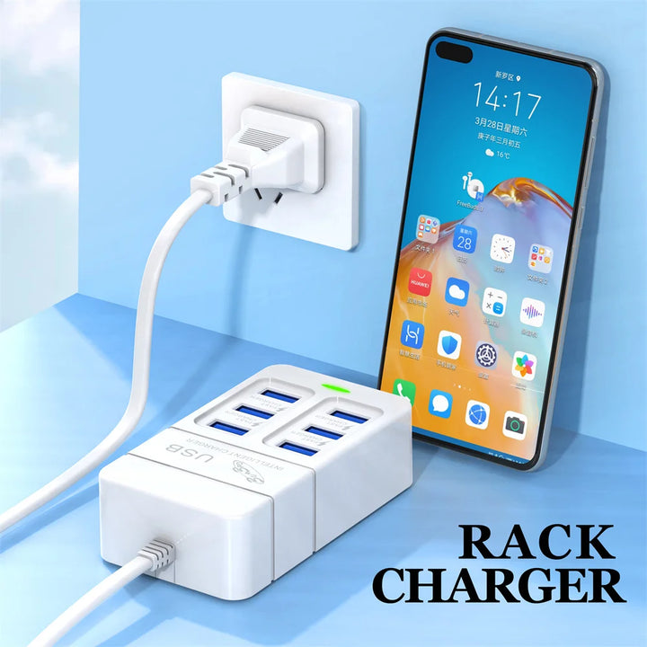 35W USB PD Charger 6 Ports Fast Charging Travel Charger For iPhone Samsung Xiaomi Phone Adapter Quick Charge3.0 Charging Station