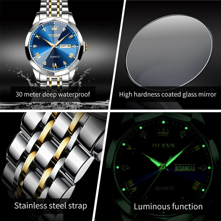 OLEVS Men's Watches Rhombus Mirror Original