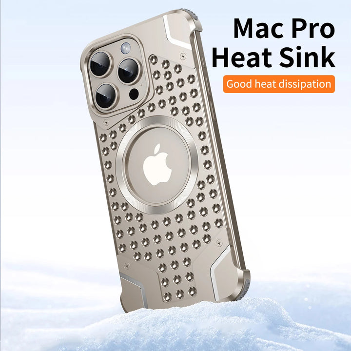 Metal Heat Dissipation Rimless Phone Case For Iphone 13 14 15 Pro Max Luxury Aluminum Cooling Phone Cover For IPHON 14 15 Promax