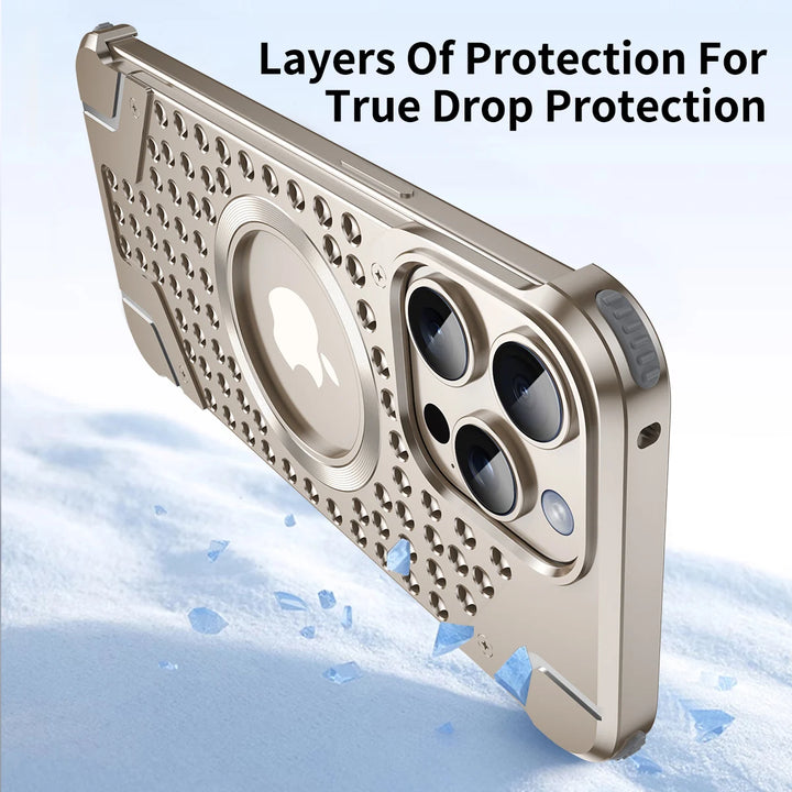 Metal Heat Dissipation Rimless Phone Case For Iphone 13 14 15 Pro Max Luxury Aluminum Cooling Phone Cover For IPHON 14 15 Promax