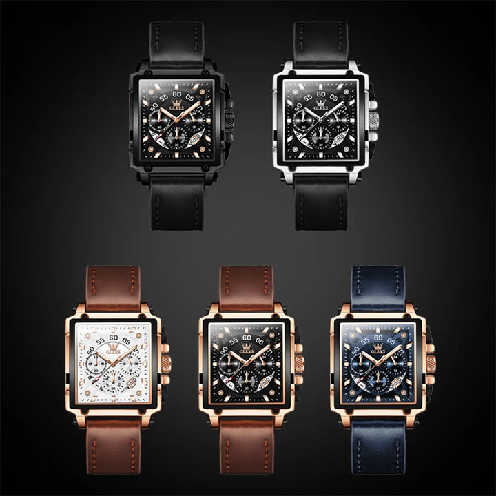 OLEVS Luxury Men Watch Waterproof Square Watch for Men
