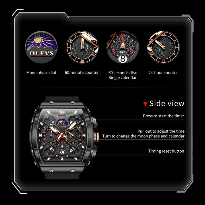 OLEVS Men's Watch Hollow Out Watches Quartz Watch