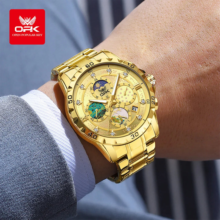 Men's Quartz Watch – Original, Waterproof & Luminous with Zircon Scale