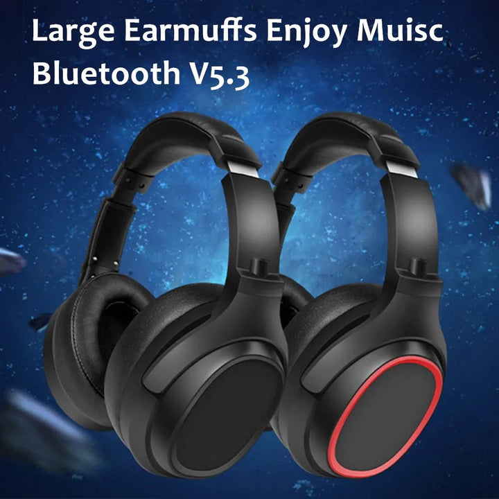 Shoumi Large Earmuffs Headhones Bluetooth Headphon Wireless Earphones Bass Headset Noise Cancelling Mic Helmet Support TF-card