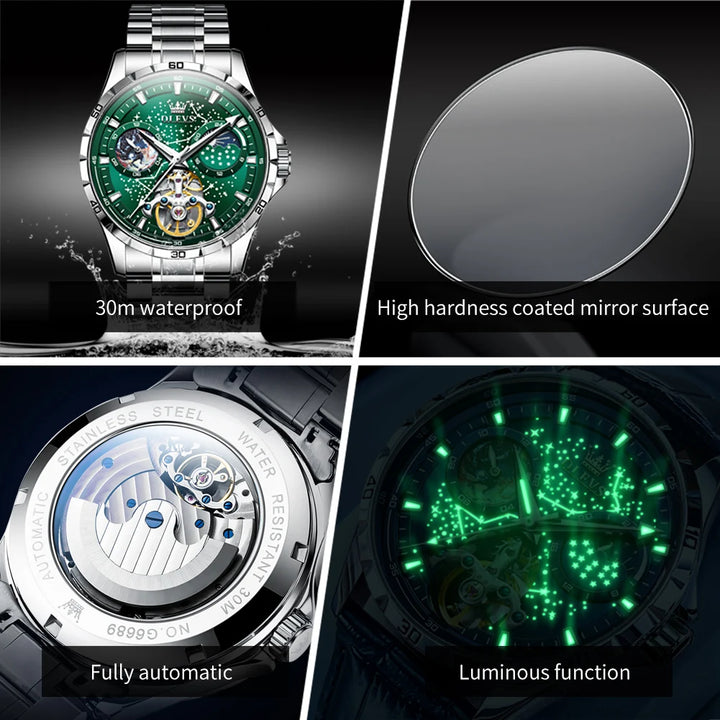 OLEVS Automatic Mechanical Watch for Men Starry Sky