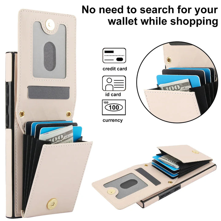 Crossbody Wallet Card Holder Phone Case for Samsung Galaxy S23 S21 FE S24 S22 Ultra A13 A53 A14 A54 A15 A55 Leather Cover