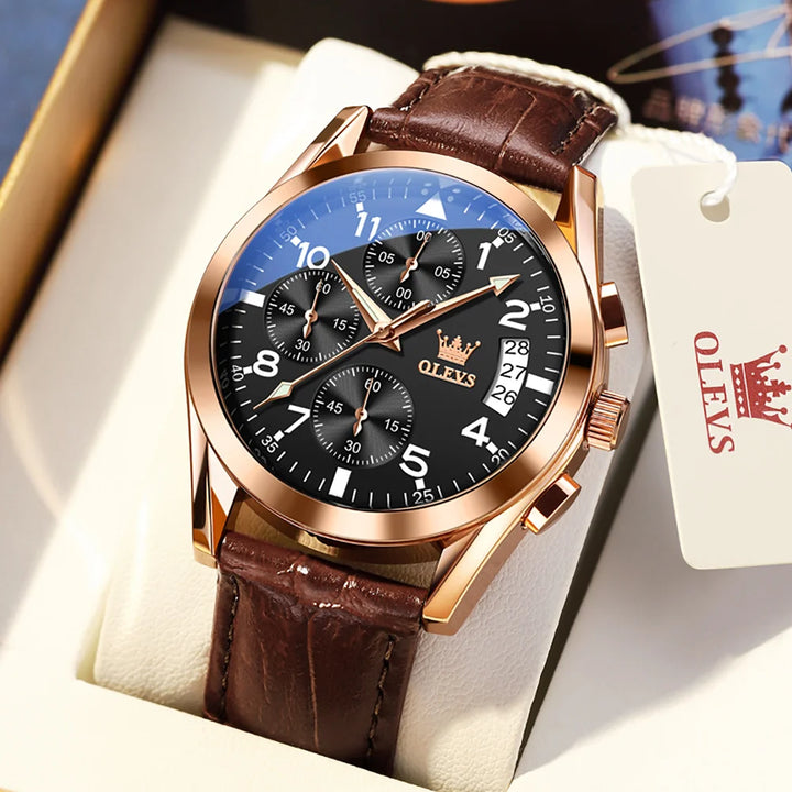 OLEVS Luxury Men's Watches Waterproof Luminous Quartz