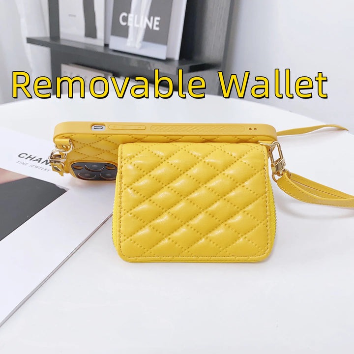 Lanyard Crossbody Rhombic MINI Wallet Shoulder Strap Case For iphone 15 14 Plus 13 12 11 Pro Max Cover PU leather Phone Bag