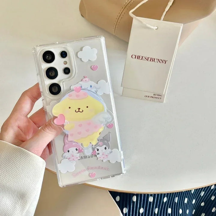 Sanrio Hello Kitty Kuromi Melody Purin Magnetic Magsafe Wireless Charge Phone Case For Samsung Galaxy S 24 23 22 Puls Ultra