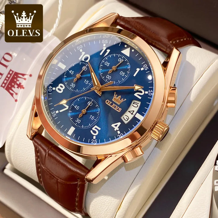 OLEVS Luxury Men's Watches Waterproof Luminous Quartz